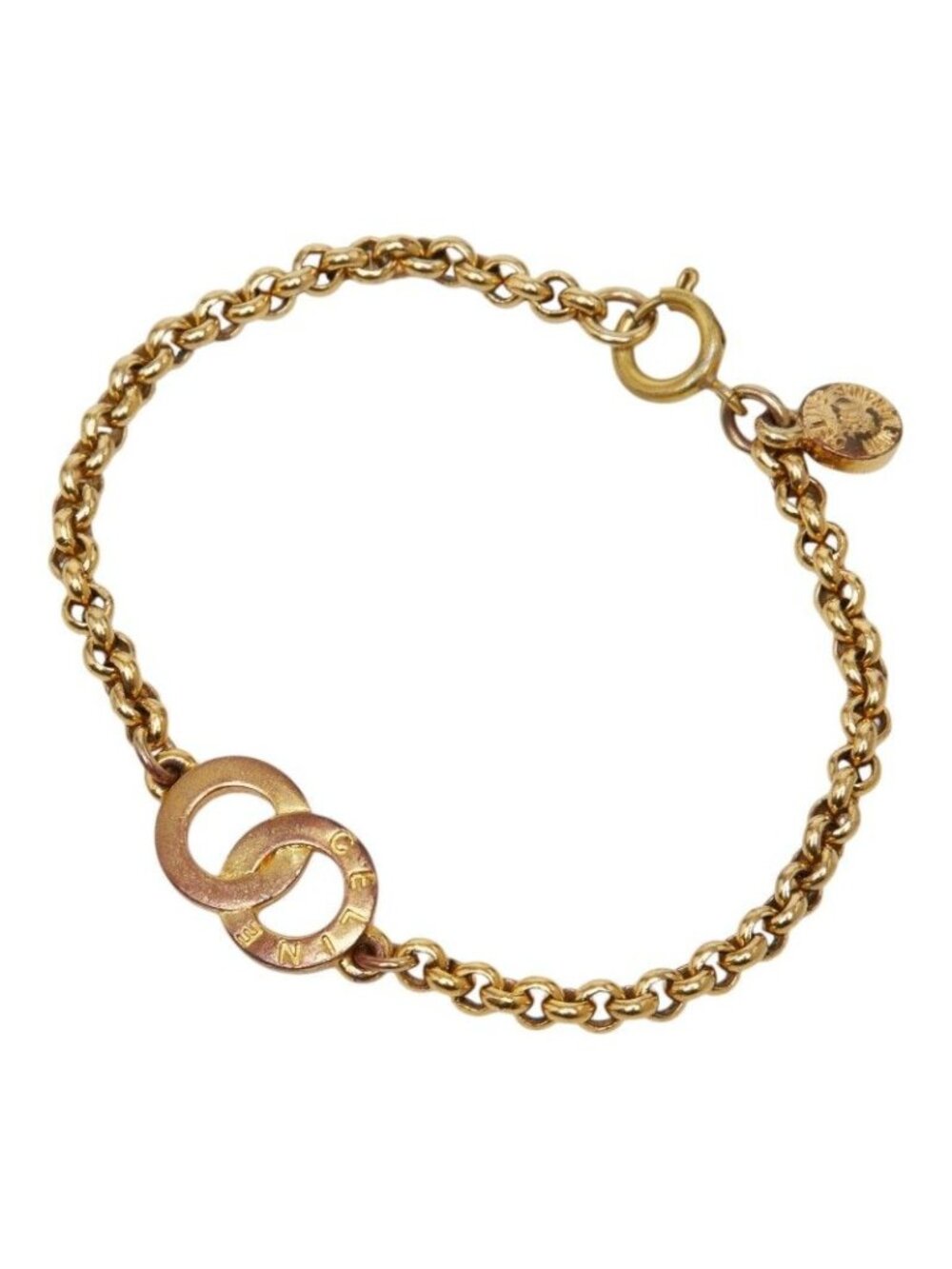 Celine Double Circle Chain Bracelet Gold Plated